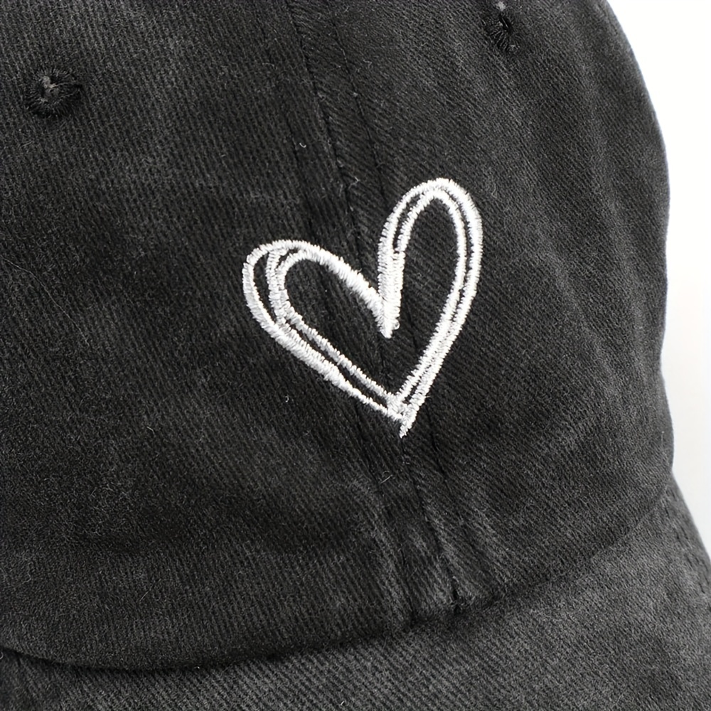 Heart Cross Printed Baseball Solid Color Washed - Temu Canada