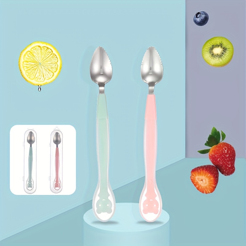 Baby Spoons Silicone Baby Spoon Double Head Baby Spoon Silicone Infant  Spoon Baby Scraping Spoon Baby Fruit Mud Spoon Toddler Feeding Spoon Kids  Utensils Toddler With Box - Temu