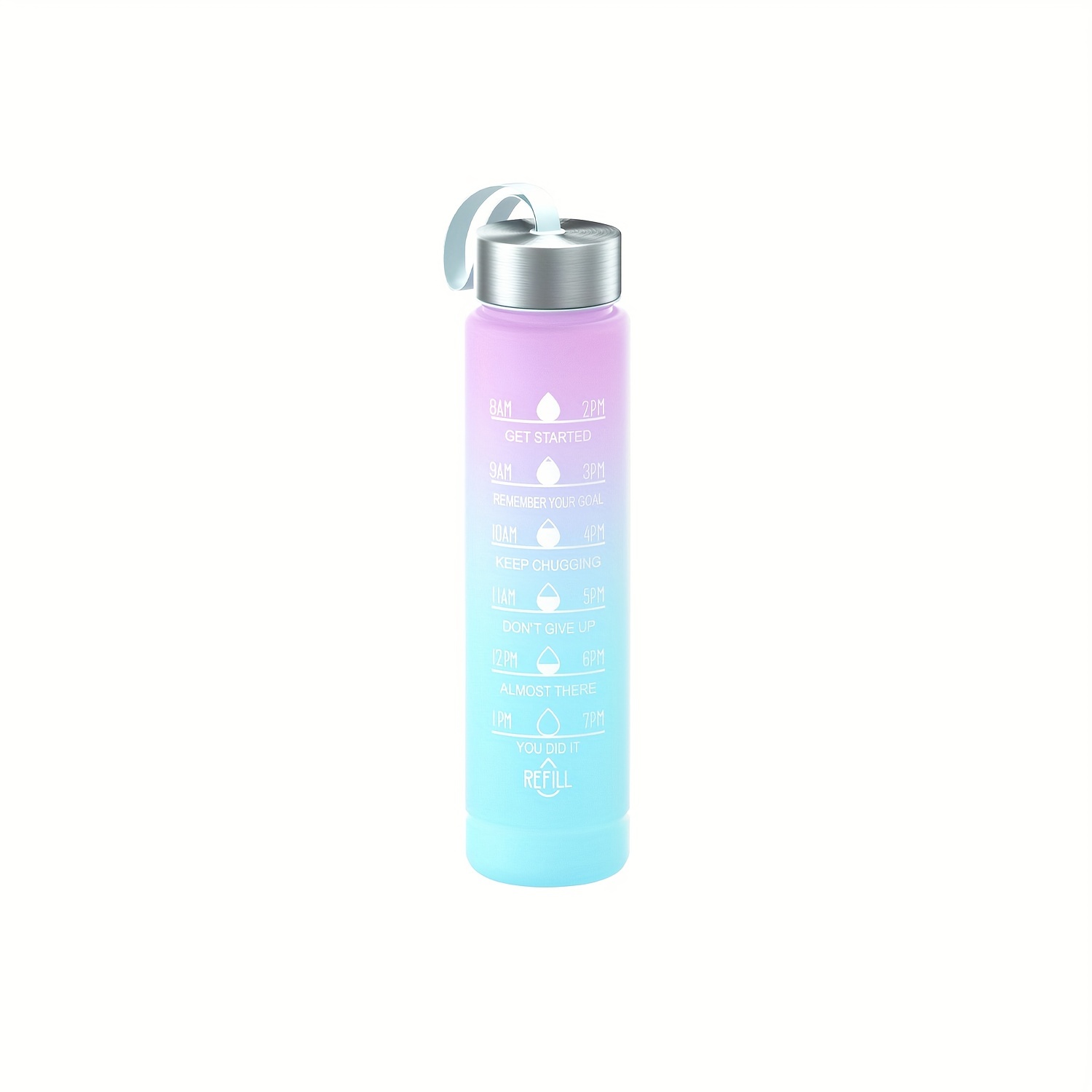 3pcs Plastic Water Bottle, Gradient Color Portable Sports Bottle