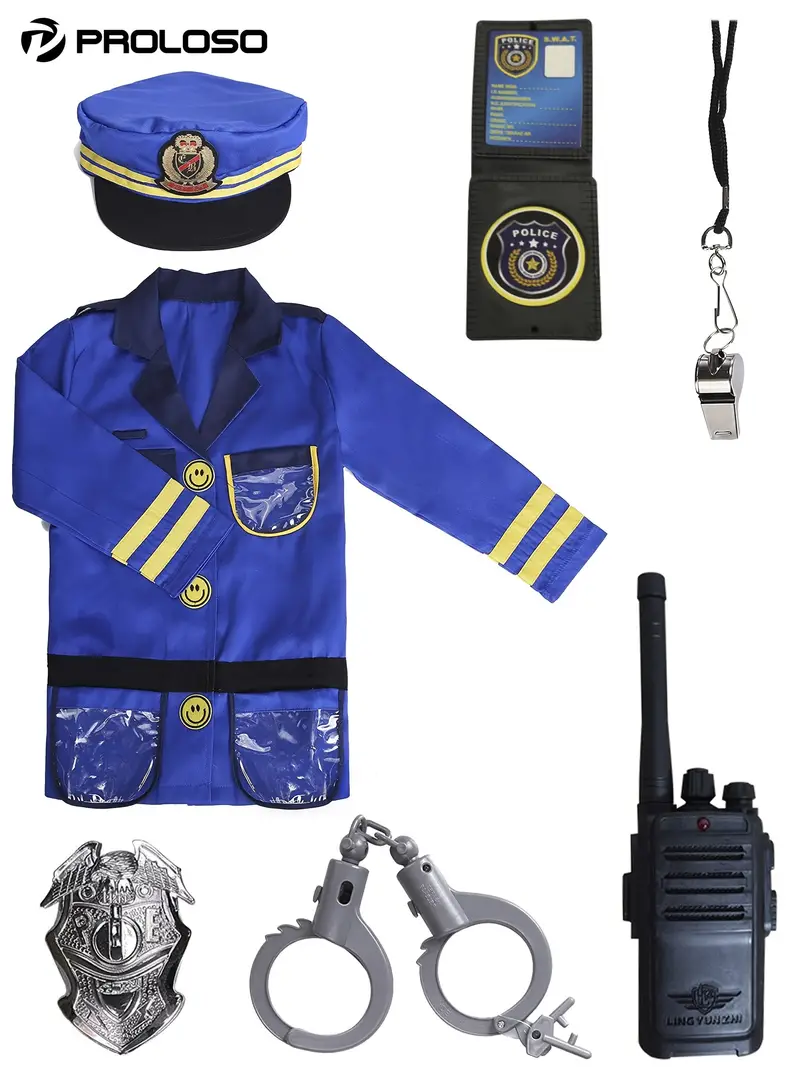 Hauts de déguisement de policier pour garçons et kit de jeu - Temu Canada