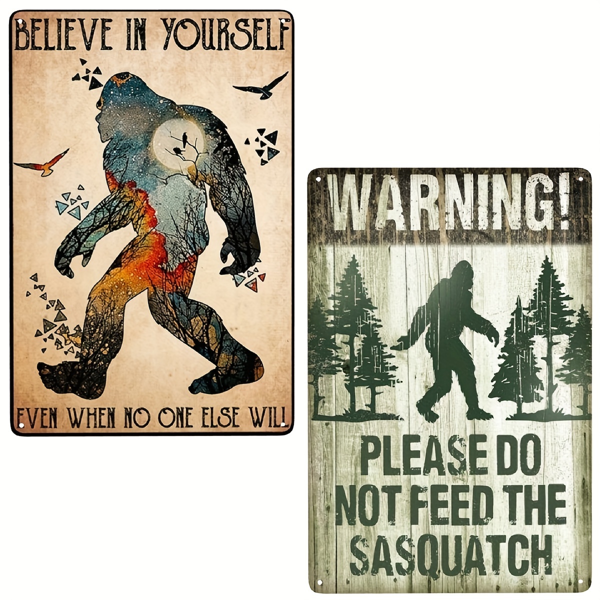 1pc Warning Metal Tin Sign Please Do Not Feed The Sasquatch Sign Wall Decor For Bars Restaurants Cafes Pubs 7 9 11 9in