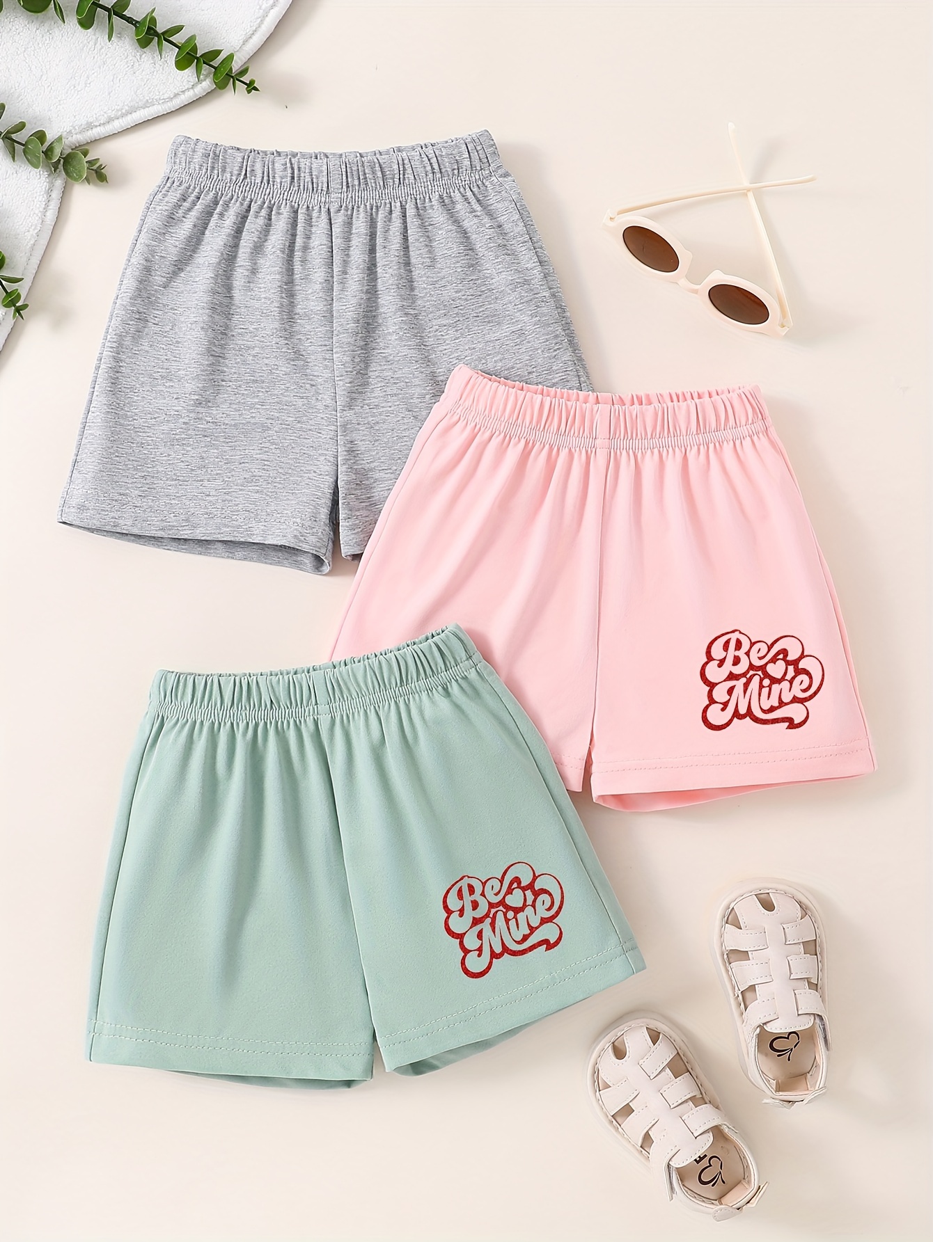 Baby Girl Contrast Binding Dolphin Shorts - Temu