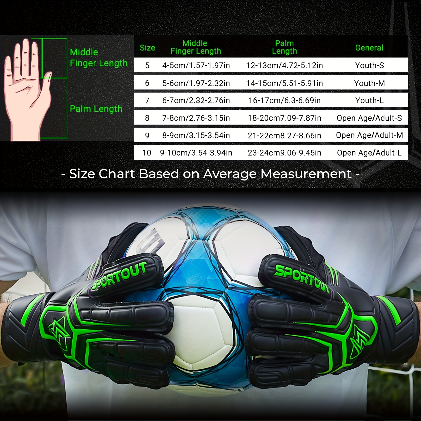 Aiwanto Kid's Goalkeeper Gloves Finger Protection Latex Soccer