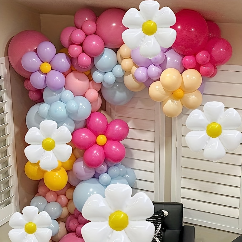 Colorful Flower Balloons Flower Mylar Balloons Flower Party - Temu