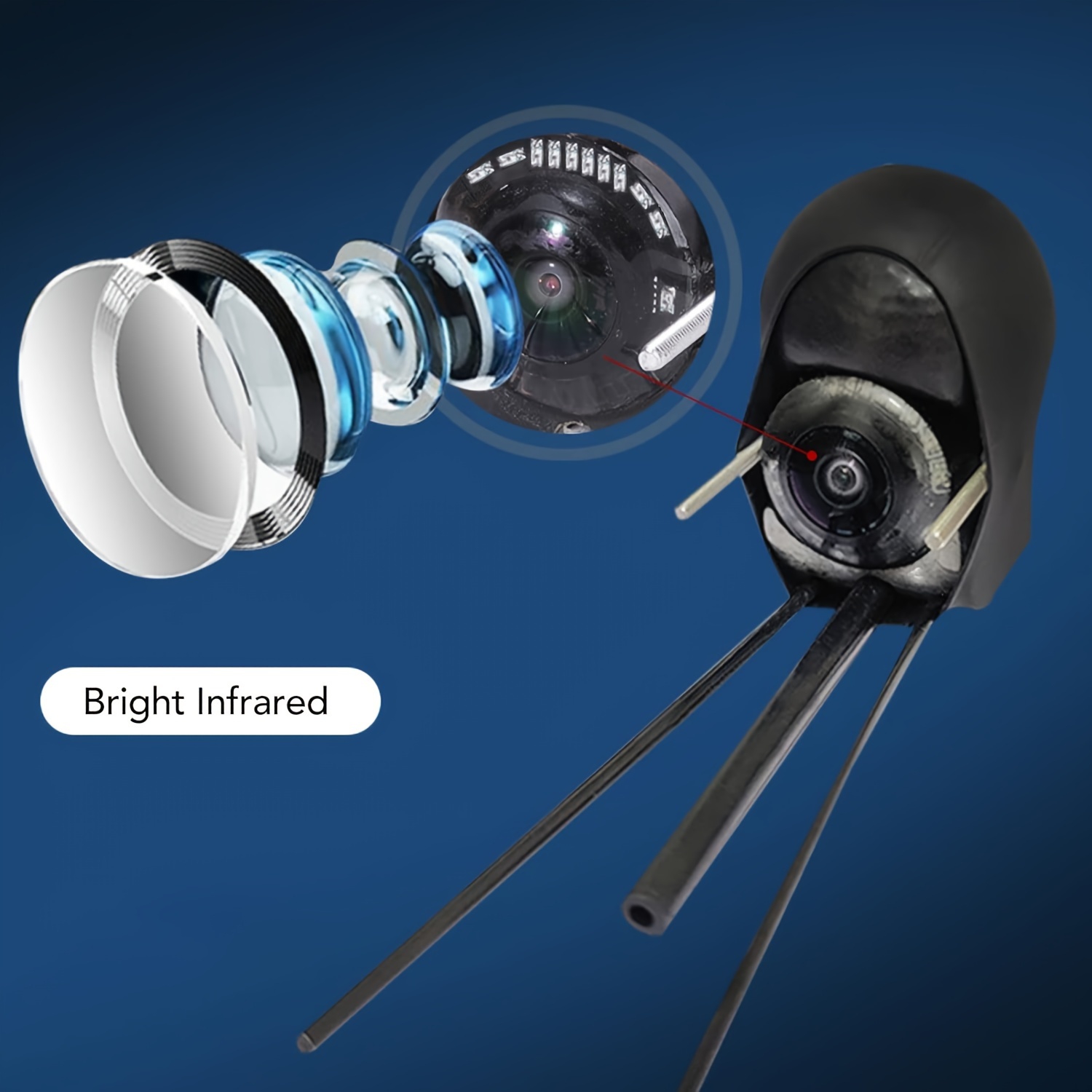 OKK 4.3 Underwater Fishing Camera, OKK HD 1000 TVL Fish Finder w 8pcs  Infrared LED Night Vision Camera for Ice, Lake, Sea, Boat, Kayak Fishing  (49ft/15M) - Outdoorsi