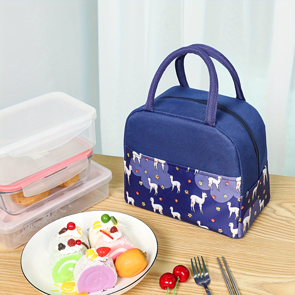 1pc Lunch Box Bag, Thermal Insulated Hand-held Tote Cooler Bag, Aluminum  Foil Food Storage Container, Bento Box