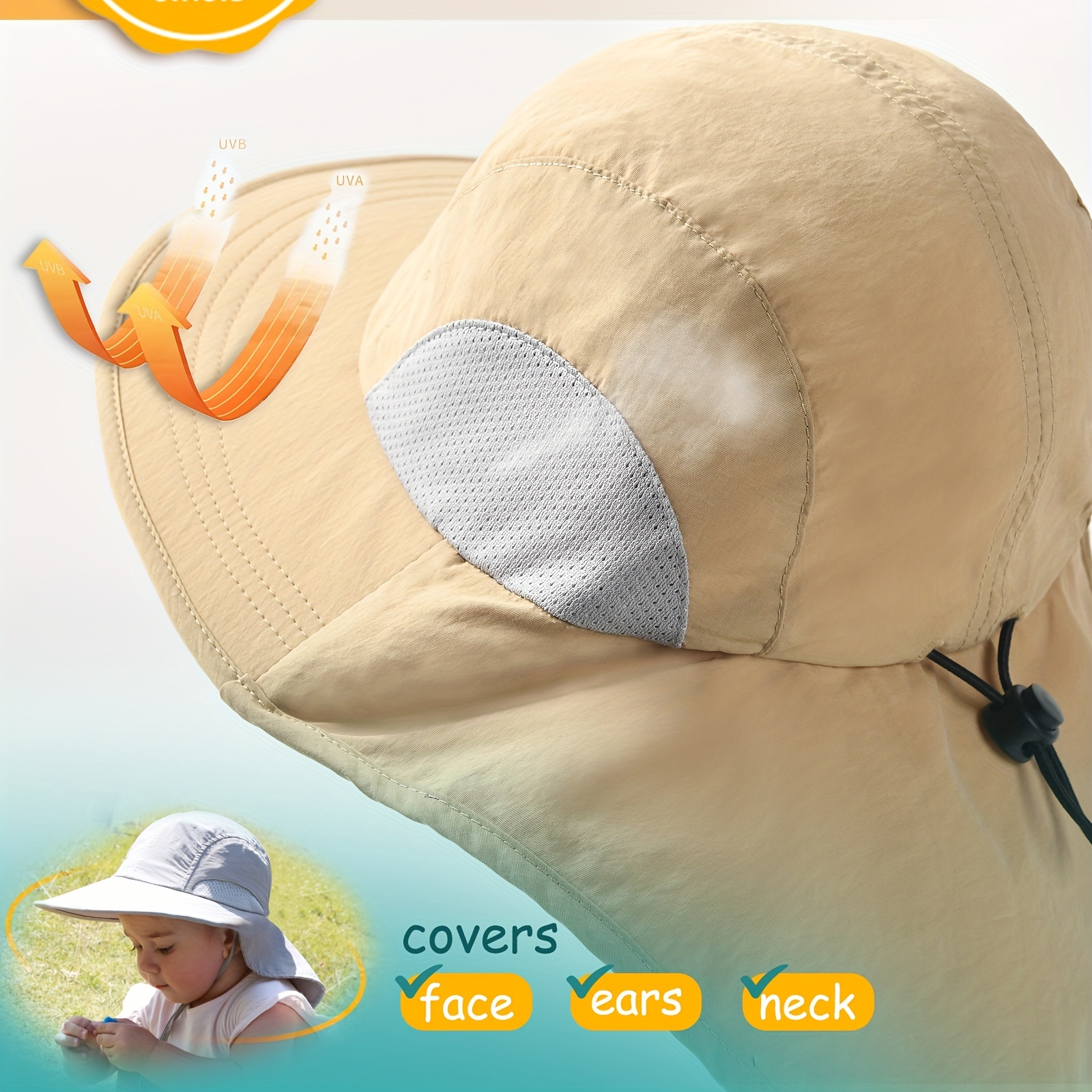 Casual Breathable Wide Brim Sun Hat Kids Fishing Hat Boys - Temu Australia