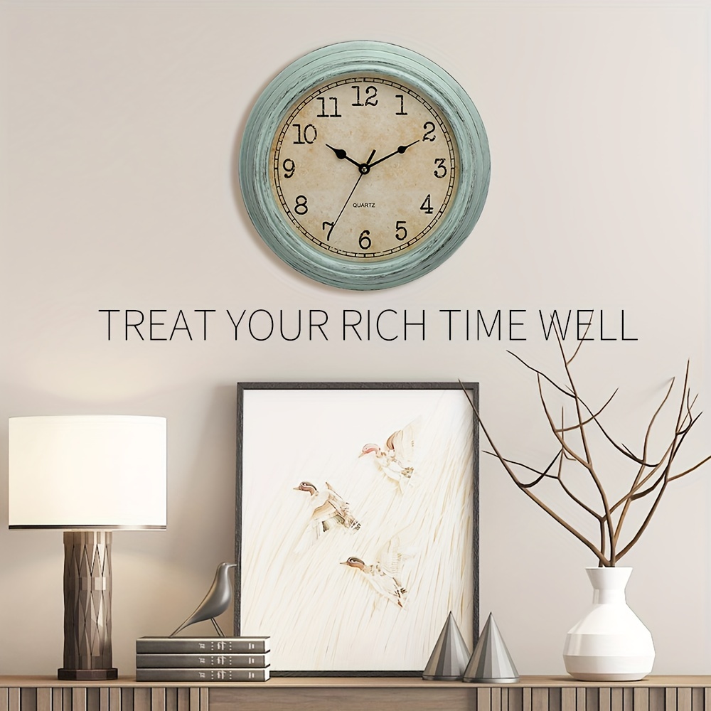 Reloj de pared grande para sala de estar, moderno reloj de pared silencioso  que funciona con pilas, relojes decorativos de 24 pulgadas sin tictac para