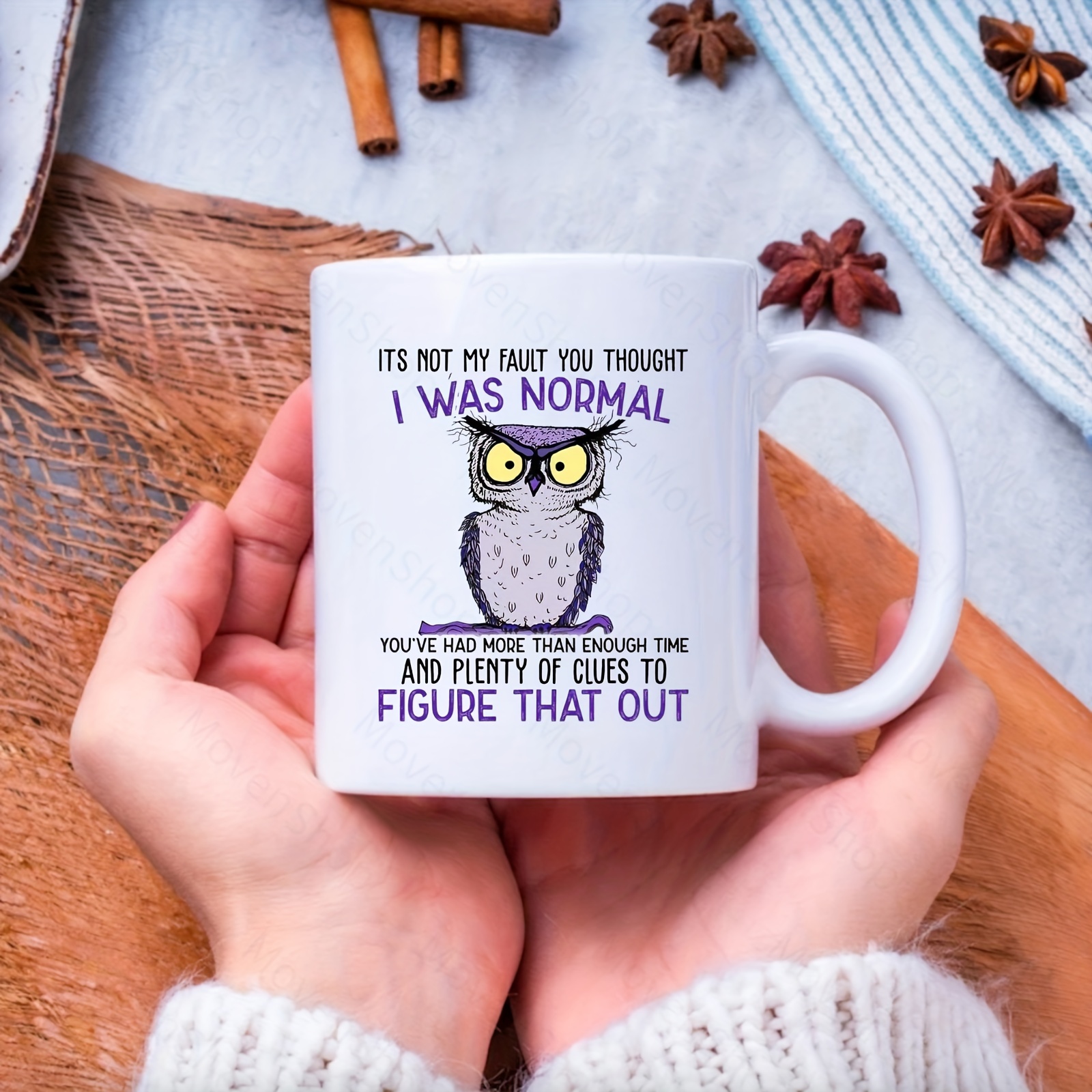 Short People Humor Not Short Just Down to Earth Cute Owl Coffee Mug