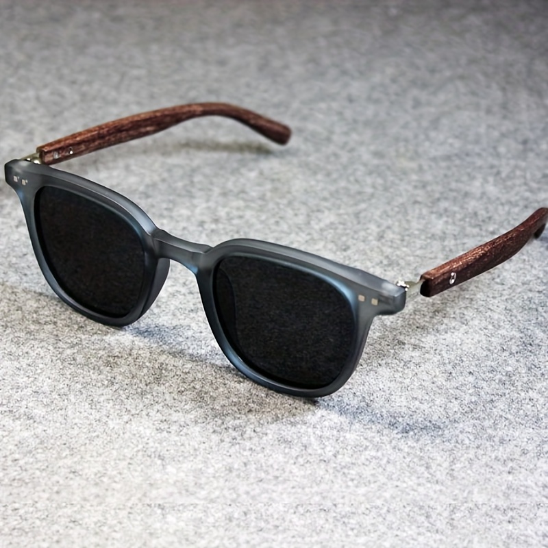 

Retro Square Fashion For Women Men Vintage Wood Grain Sun Shades For Driving Beach Travel Fashion Glasses
