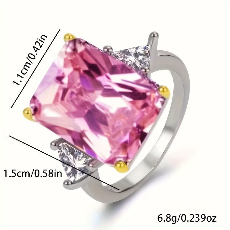 Yellow Cubic Zirconia Ring for Women