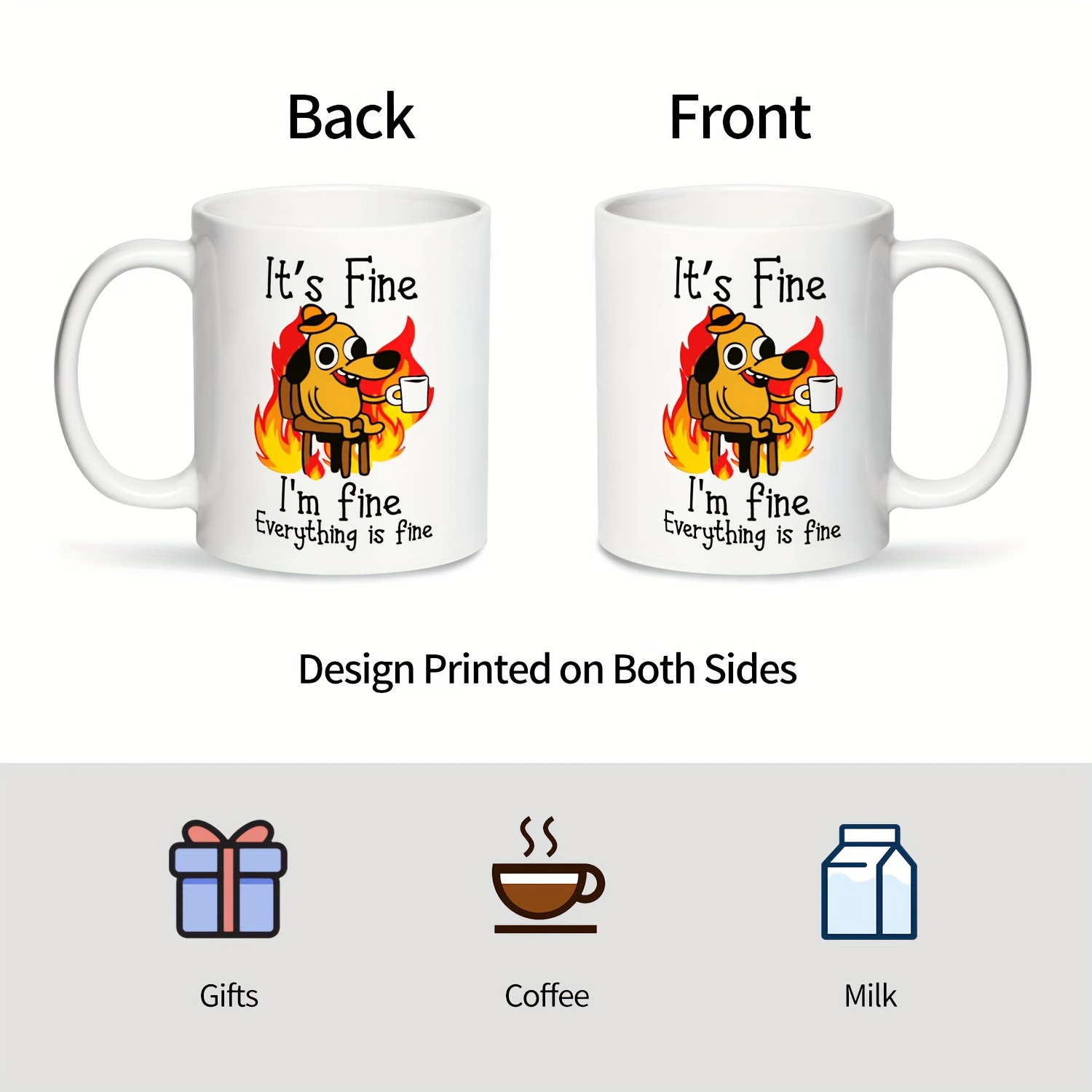 It's Fine Funny Puppy Coffee Mug Coffee Cup Funny Gifts For - Temu