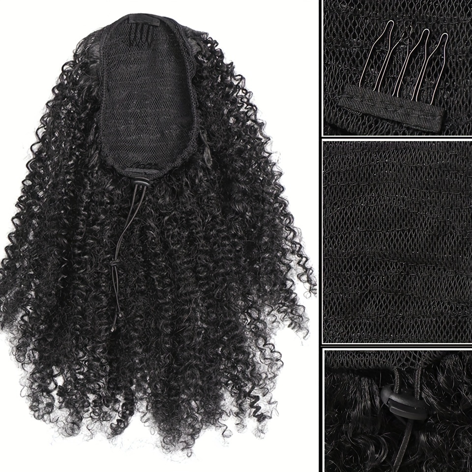 African Drawstring Ponytail Kinky Curly Hair Extension