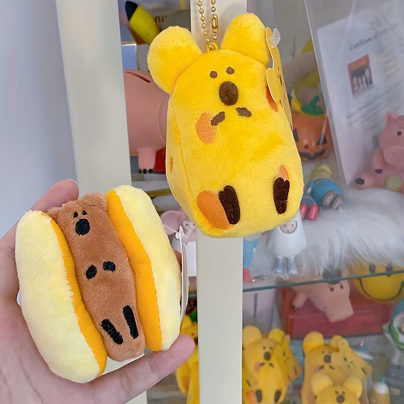 Cheese Hot Dog Plush Pendant Bag Pendant Cheese Hot Dog Cute - Temu