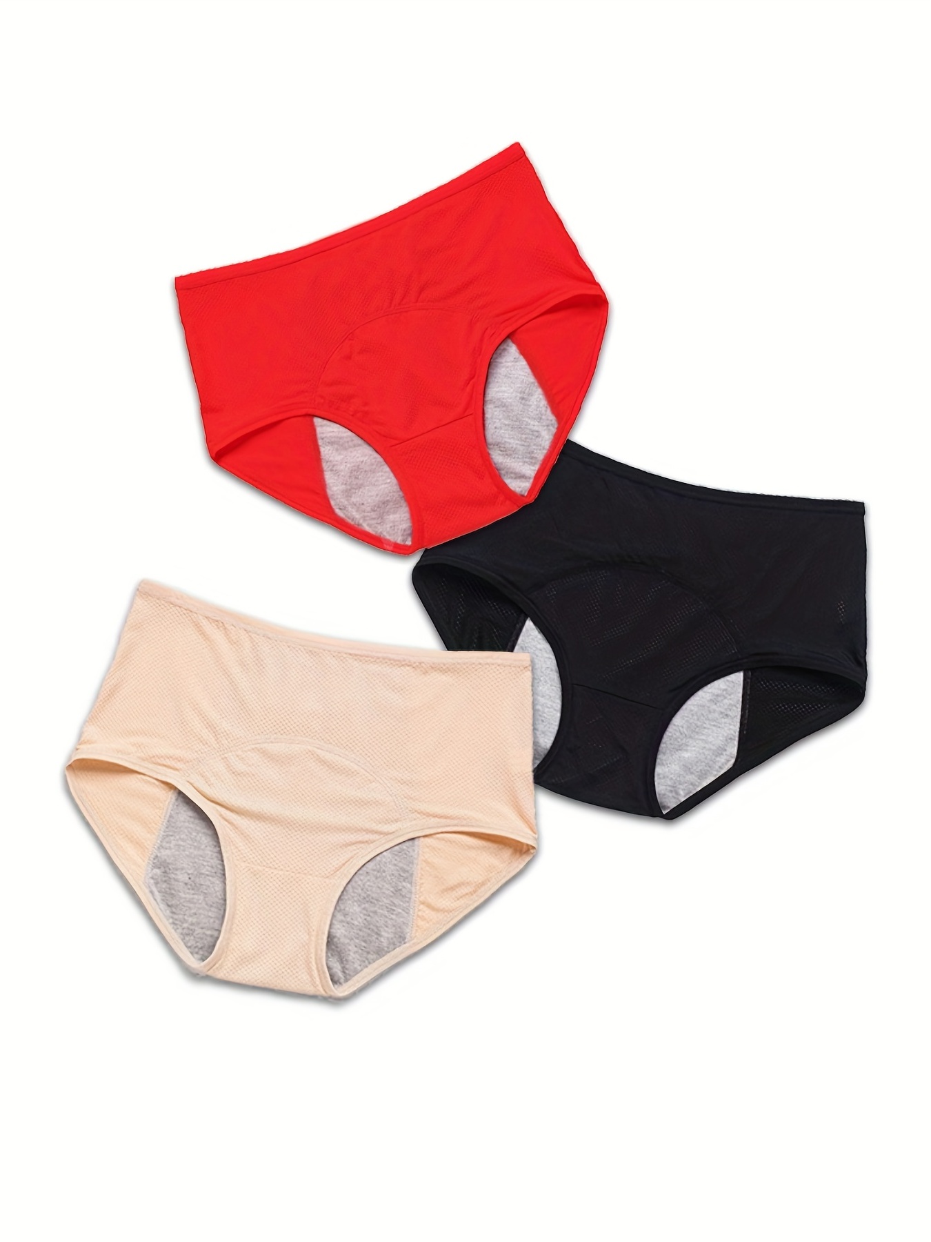Plus Size Period Underwear Set Women's Plus Plain Leakproof - Temu Germany