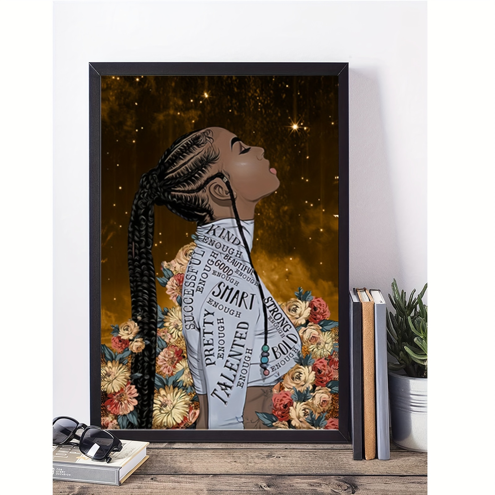 Inspirational African American Woman Canvas Painting With - Temu