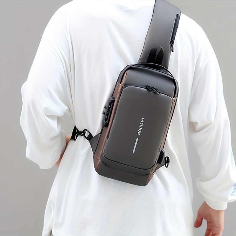Men's Chest Bag Anti-theft Combination Lock Shoulder Bag Fashion