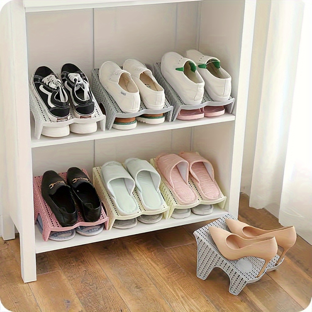 Caja de almacenamiento de zapatos, organizador de zapatos apilable sin  montaje con puerta transparente, estante para zapatos independiente con  tapas, zapatero de plástico para entrada de armario