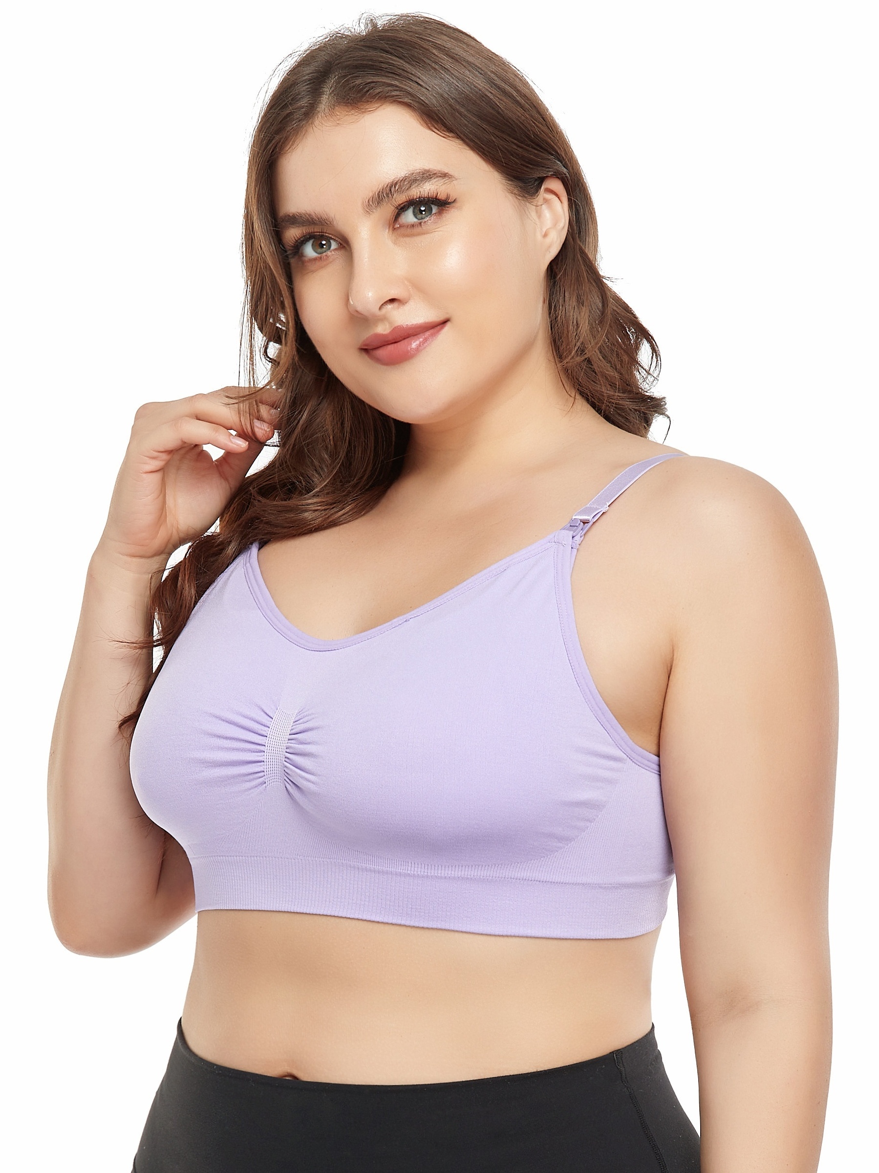 gvdentm Maternity Bra Pure Comfort Bralette with Smoothing Fit, Wireless  Bra, No-Roll Lightweight T-Shirt Bra for Everyday Wear 