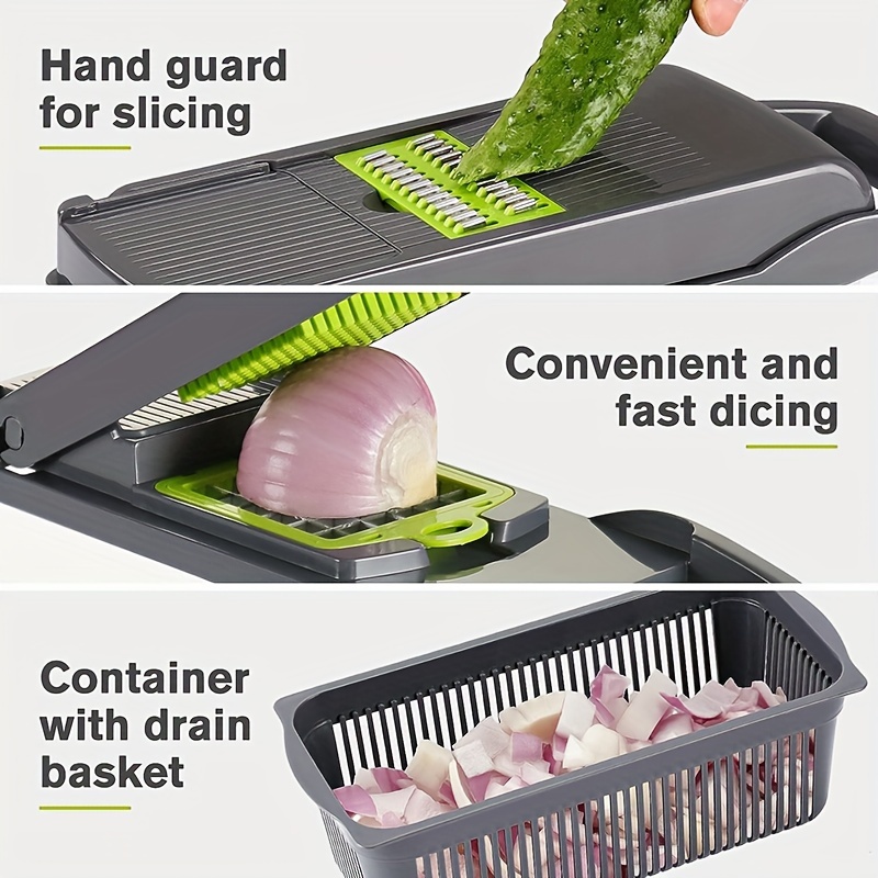 Vegetable Chopper, Multifunctional Fruit Slicer, Manual Food Grater, Vegetable  Slicer, Cutter With Hand Guard, Onion Mincer Chopper, Household Potato  Shredder, Kitchen Stuff, Kitchen Gadgets - Temu