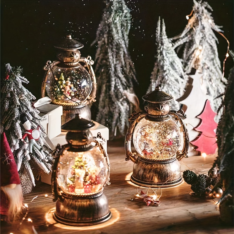 1pc Boules À Neige, Cadeau De Noël Flocon De Neige Nouvelle Maison Lampe À Neige  Boîte