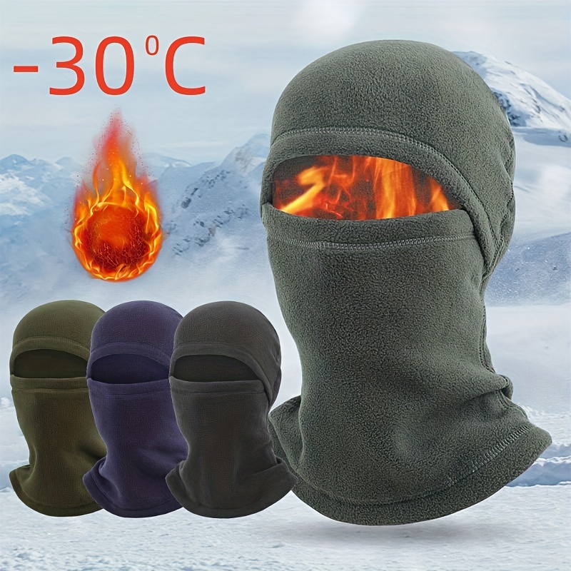 Masque De Ski Polaire Chaud D'hiver, 1 Pièce, Cagoule Épaisse Coupe-vent,  Chapeau Pour Unisexe - Temu France