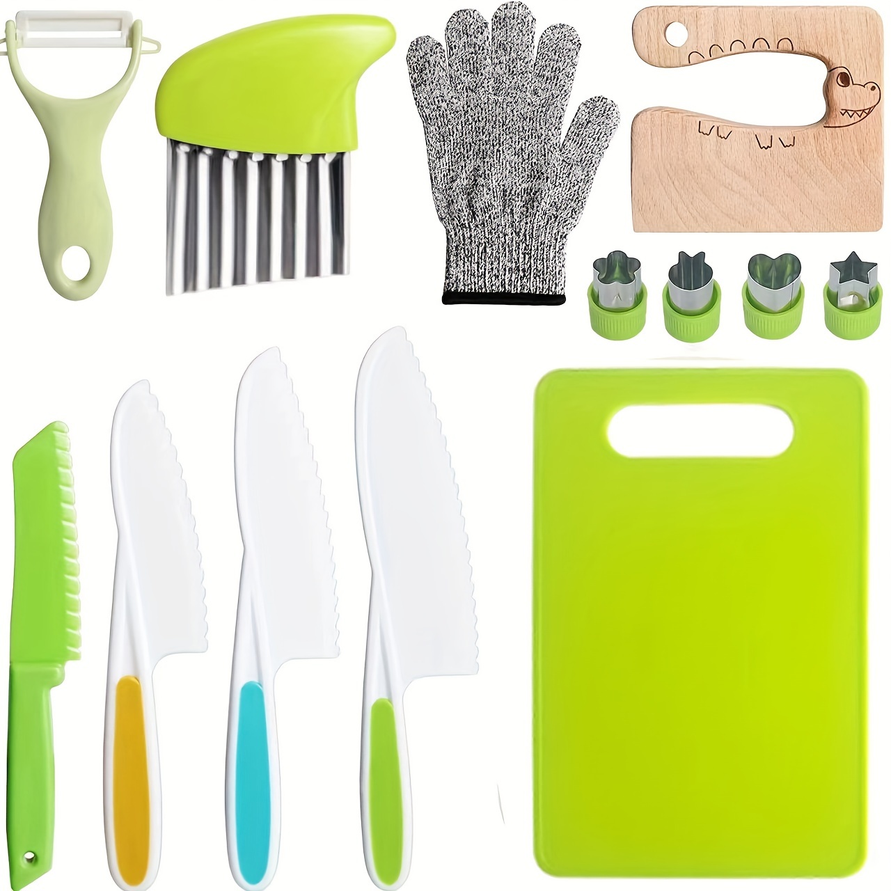 Plastic Knives Set With Chopping Board Set Safety Knife Set - Temu