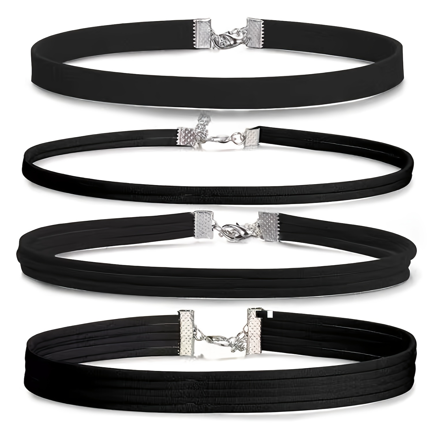 6pcs/Set Gothic Black Braided Choker Collar Necklaces Classic Choker For  Women Party Favors