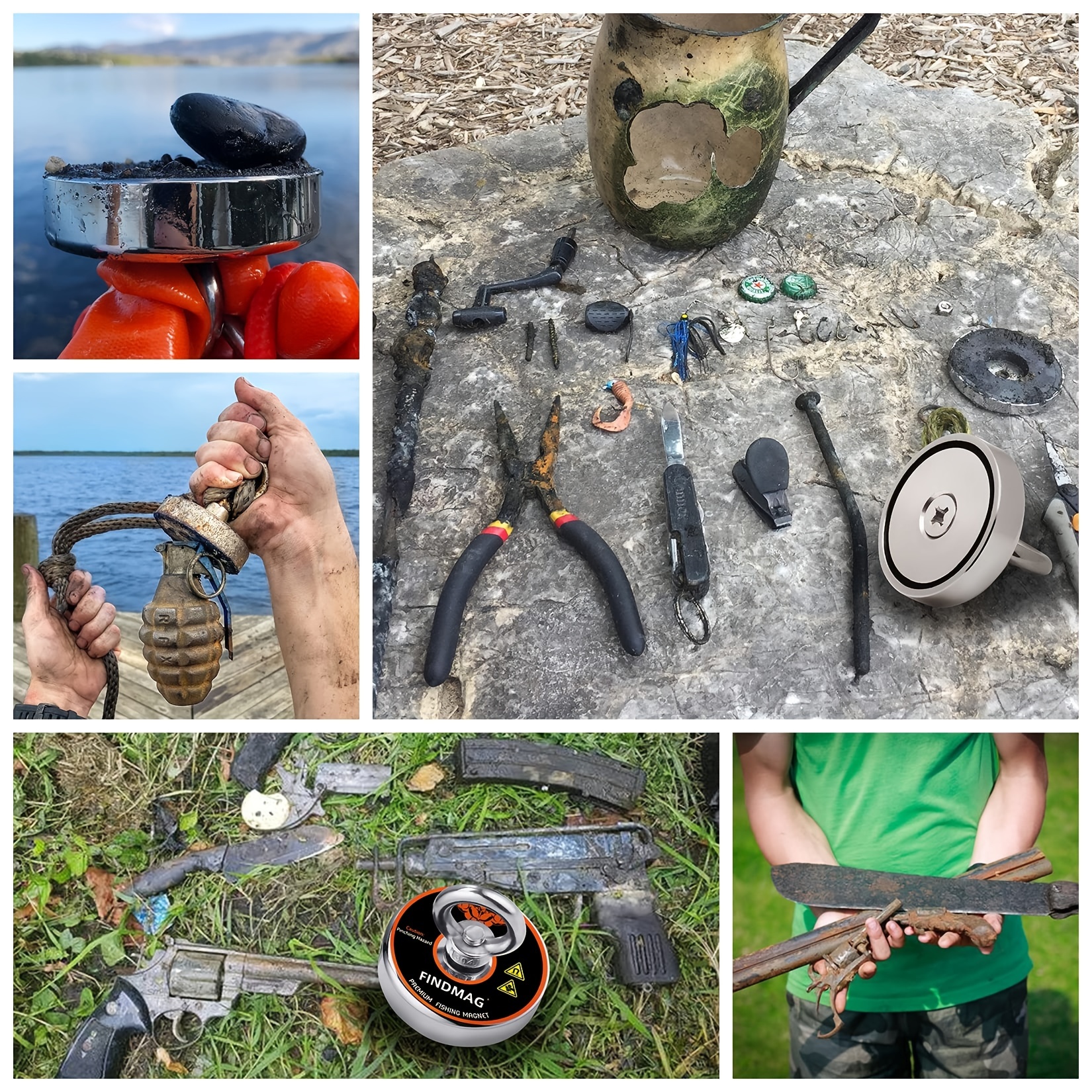 Magnet Fishing, Fishing Magnets Kit, 1000 Lbs (453 Kg) Pulling Force Super  Strong Magnet Fishing Kit