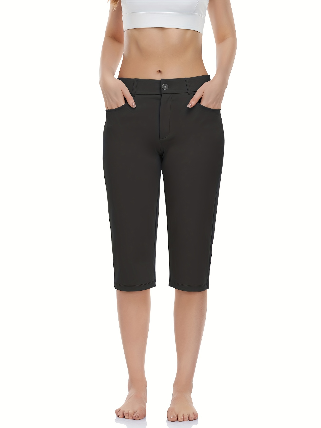 Aleture Women's Pull on Capri Dressy Office Pants, Stretch Yoga Pants Work  Capri Slacks Pants Business Casual 21.5 : : Clothing, Shoes 