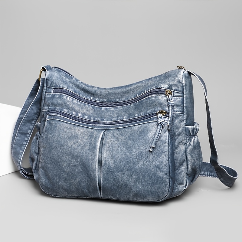 Multi-pocket Crossbody Bag, Women's Faux Leather Purse, Fashion