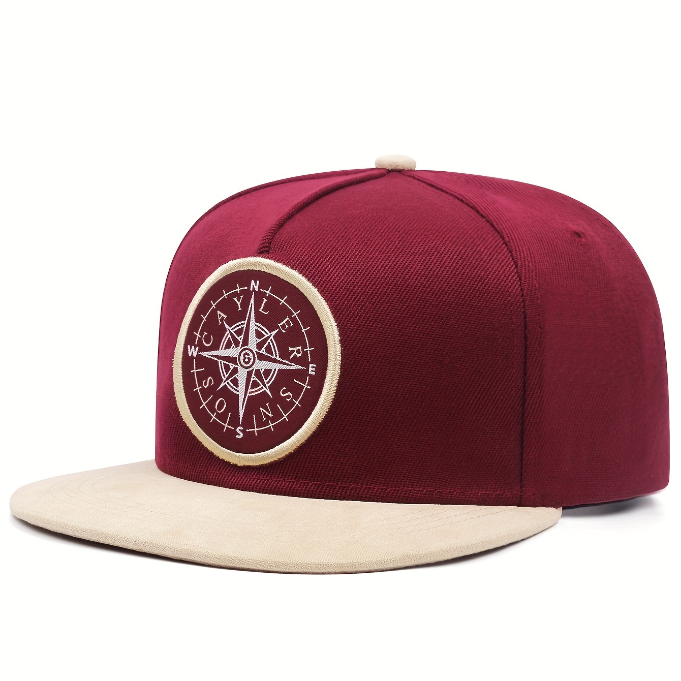 

Compass Embroidery Snapback Hat Hip Hop Color Block Unisex Baseball Lightweight Sports Golf Sun Hats For Women & Men