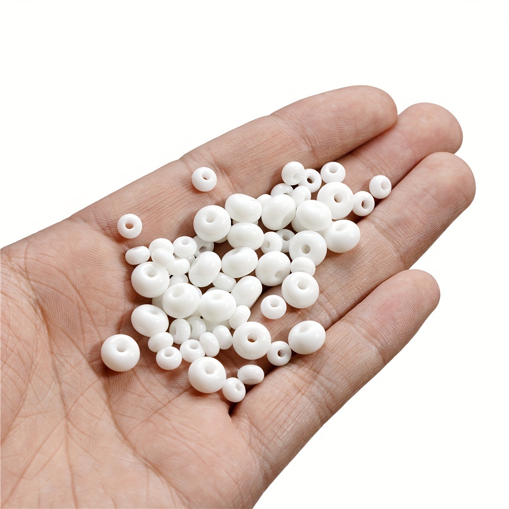 Czech Glass Seed Beads Black White Loose Spacer Beads For - Temu