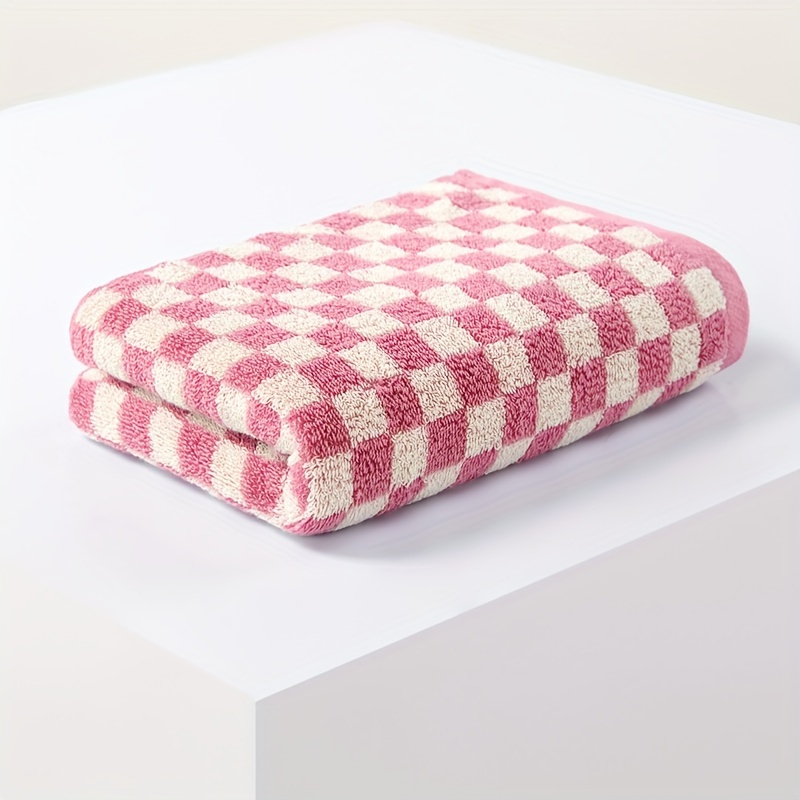 Checkered Hand Towel - Pink