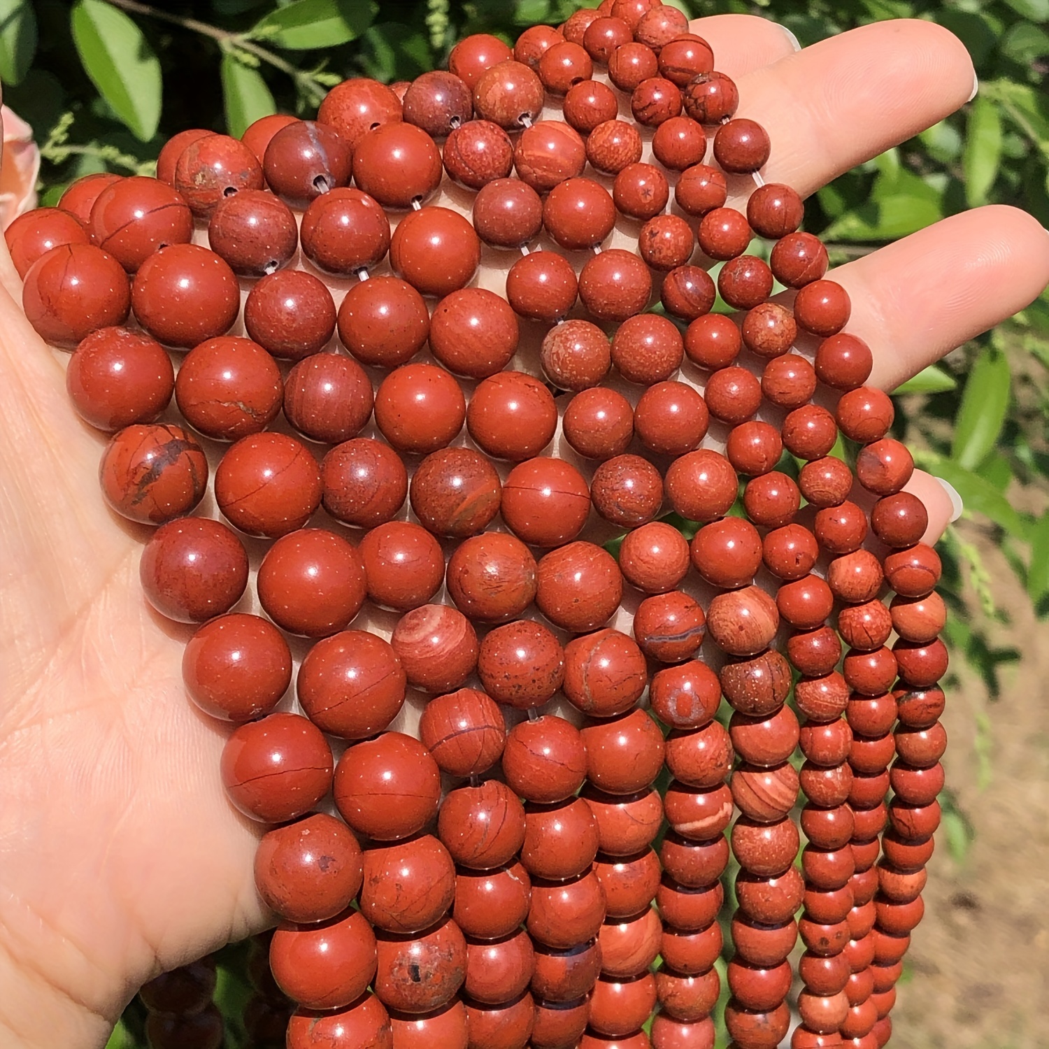 

Aaa Natural Red Jaspers Stone Bead Round Loose Spacer Beads For Jewelry Making Diy Bracelet Accessories 4-10mm
