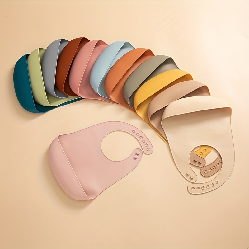 Baberos de silicona para bebés y niños pequeños, juego de 3 baberos de  silicona para niños y niñas, baberos ajustables y suaves impermeables