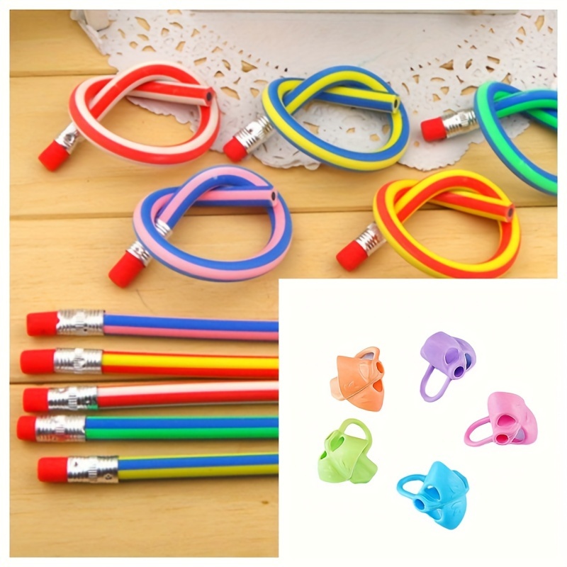 Szsrcywd 36pcs Flexible Bendy Pencils,18cm Soft Cool Fun Pencil with Erasers for Children Students As Valentine's Day Exchange Gifts,Great Party