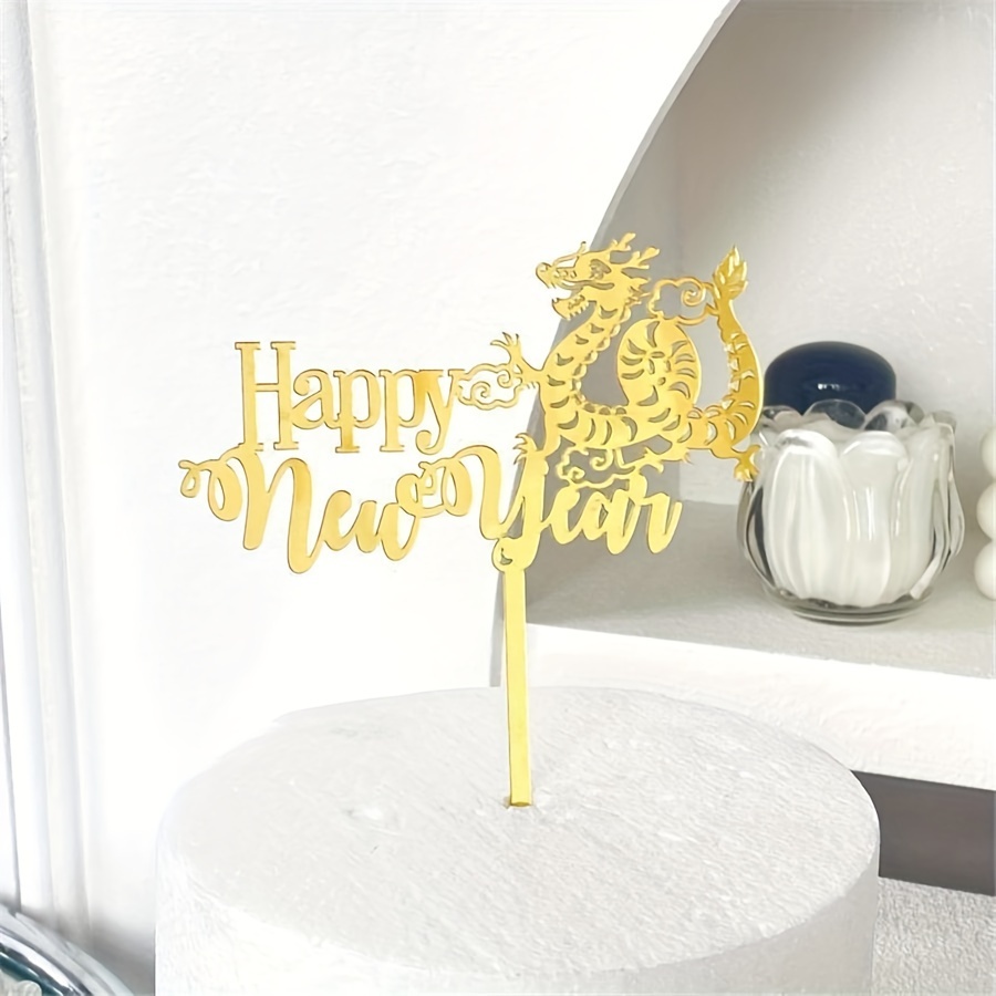 2024 New Year Acrylic Cake Decoration Cake Topper Acrylic Happy New Year  Party;