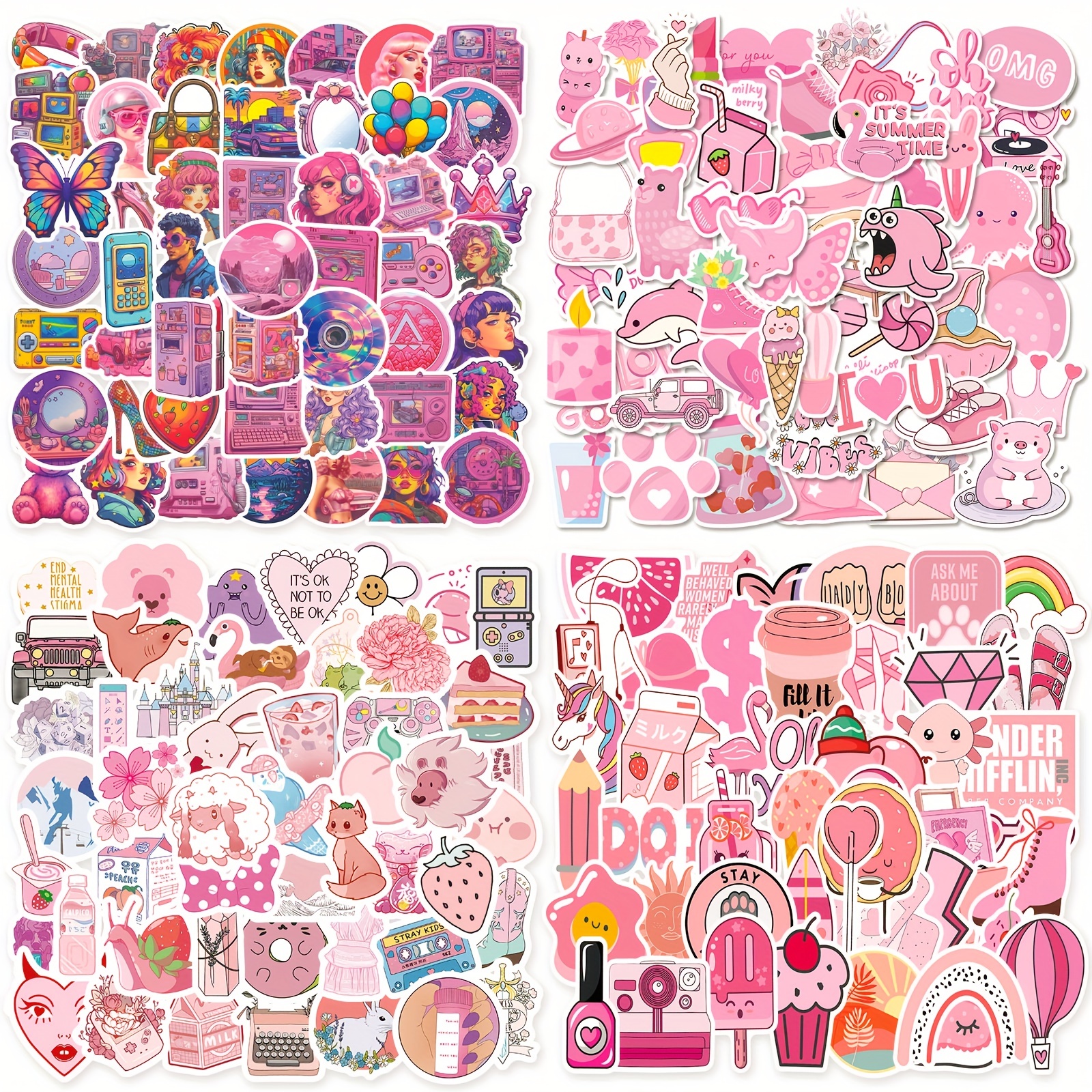  52PCS Y2k Aesthetic Stickers, Cyber 2000s Fashion Sticker,Water  Bottles Laptop Car Decal ，Perfect Gifts for Girls and Teenagers Cute Vsco  Stickers : Electronics