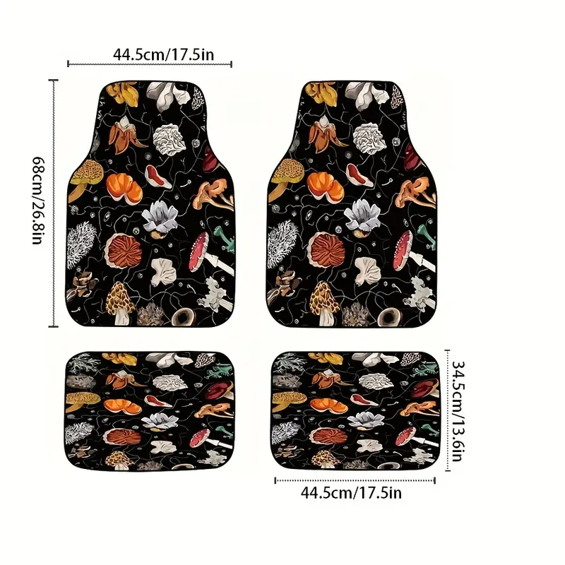 1pc Cute Car Mats Hippie Mushroom Boho Car Accessories For Aesthetic Decor  Perfect Christmas/Birthday Gift For Daughter 68cm/26.8in*44.5cm/17.5in 44.5