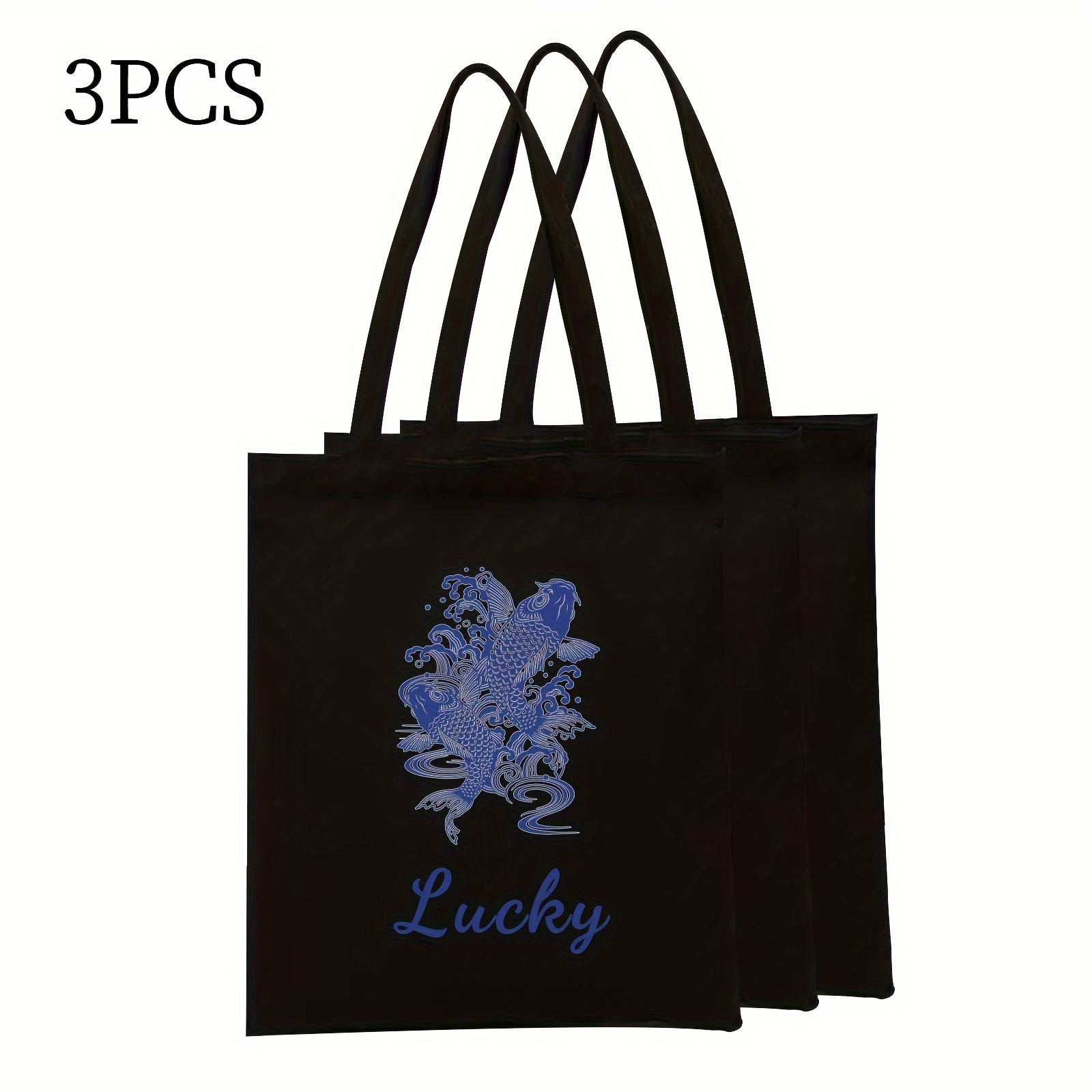 Men's Customized Lucky Fish Canvas Bag Capable Name - Temu