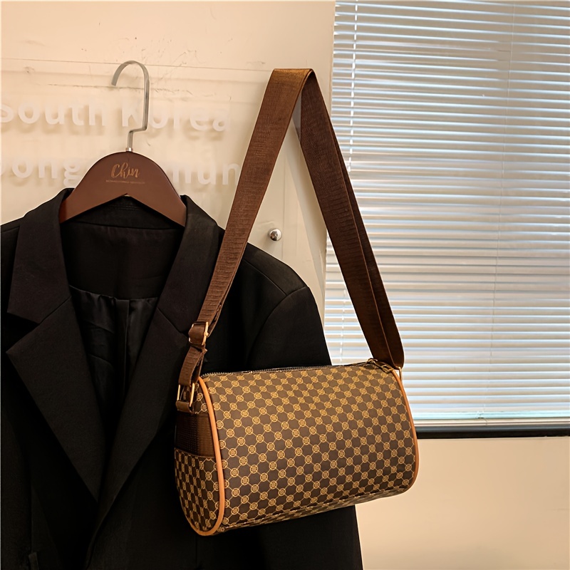 Small Polka Dot Print Handbags, Scarf Decor Crossbody Bag, Fashion