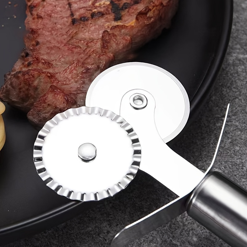 Stainless Steel Pizza Cutter Double Roller Pizza Knife Cutter