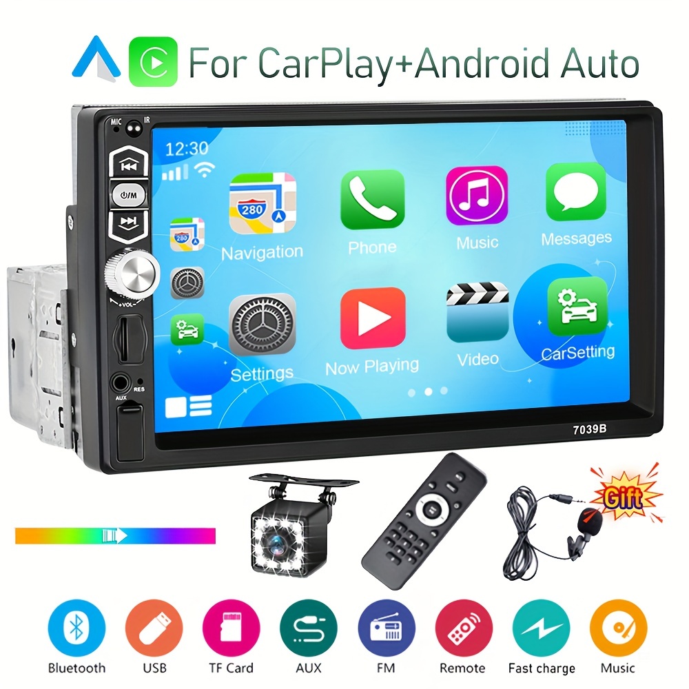 1din Carplay Android Auto Autoradio Hd Retractable Car - Temu
