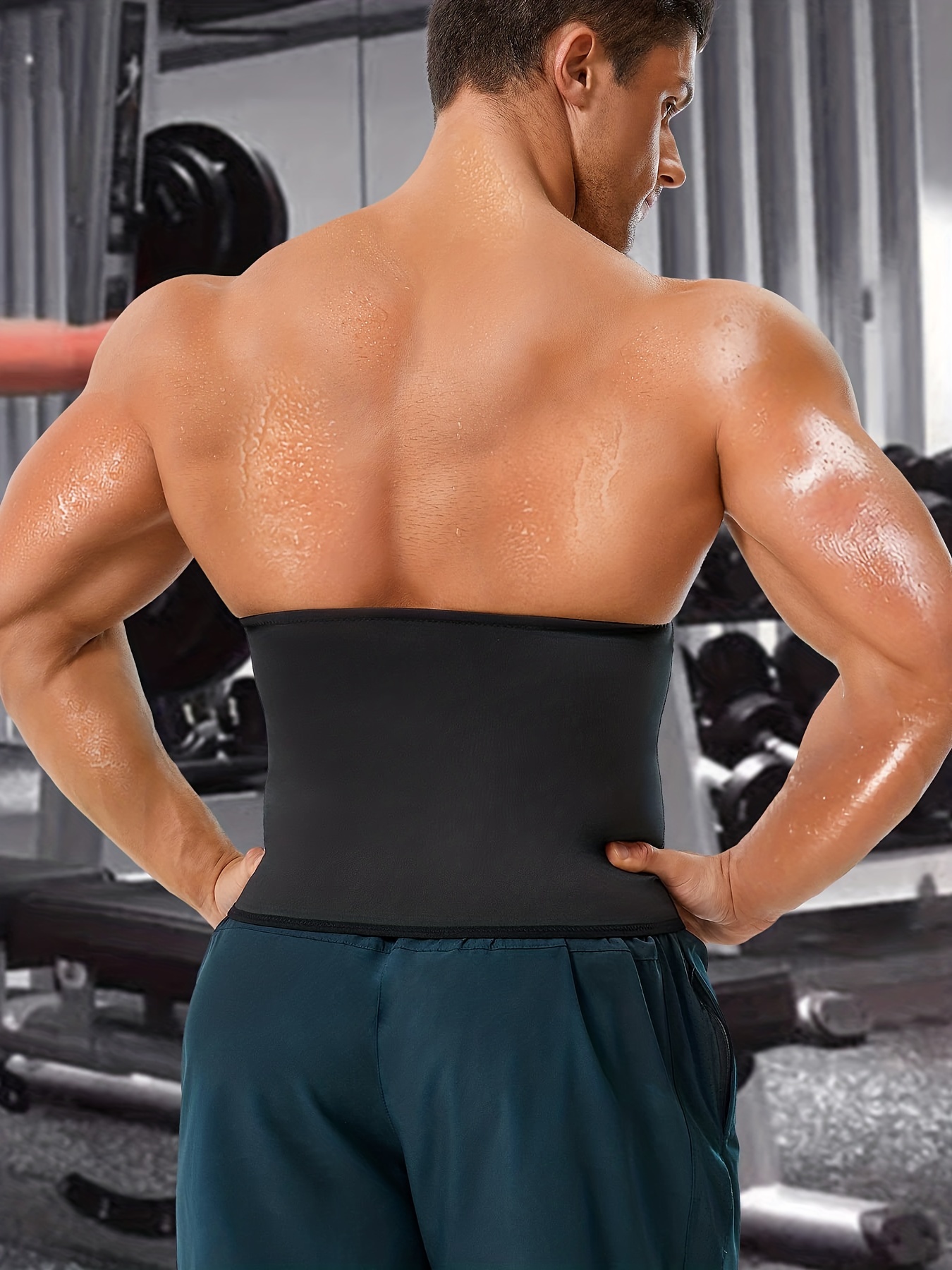 Men Fat Burning Flat Stomach Sweat Sauna Waist Trainer, Waist Trimmer Sauna  Sweat Workout Shaper, Sports Weight Loss Sweat Body Shaper Waist Belt