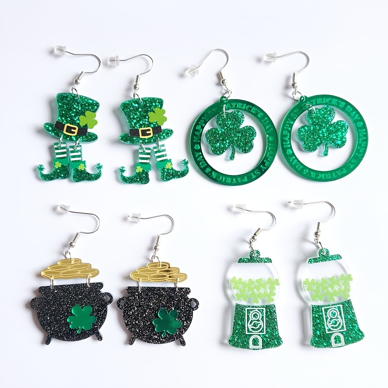 St. Patrick's Day Lucky Hat Earrings
