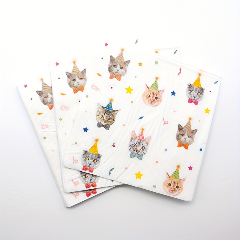 Decorative Paper napkins animal party scene image Luncheon decoupage napkins