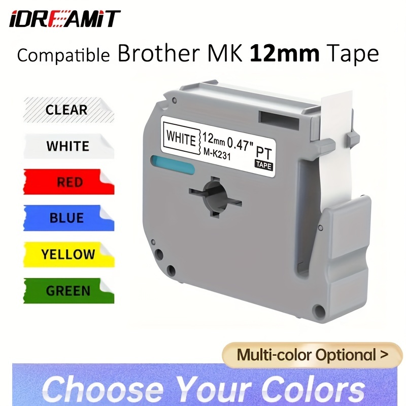 Ruban pour Étiqueteuse compatible Brother P-touch MK231 Étiquette
