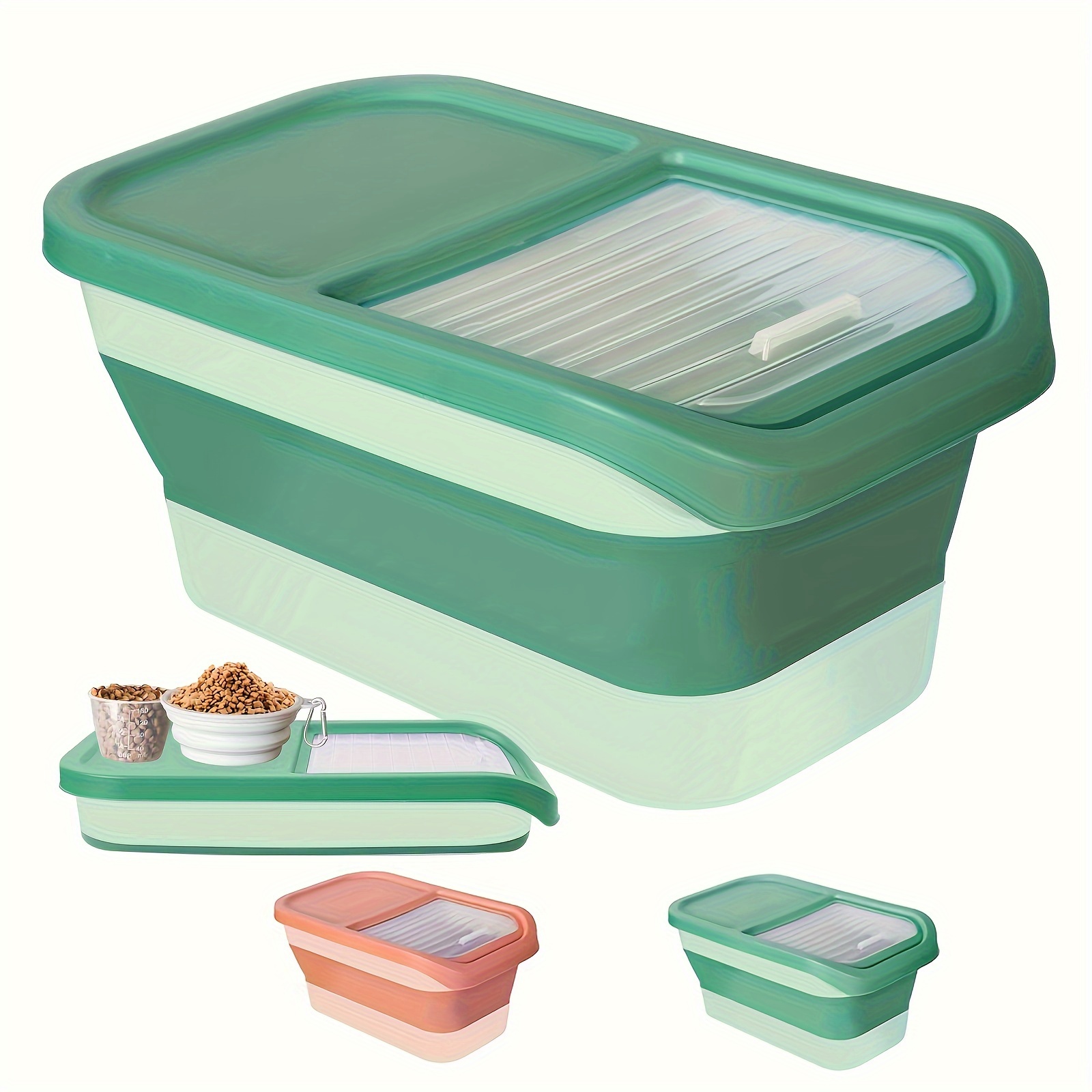 1pc Transparent Portable Insect-proof And Moisture-proof Flour Storage  Container With Seal For Long-lasting Use, Cat And Dog Food Organizer