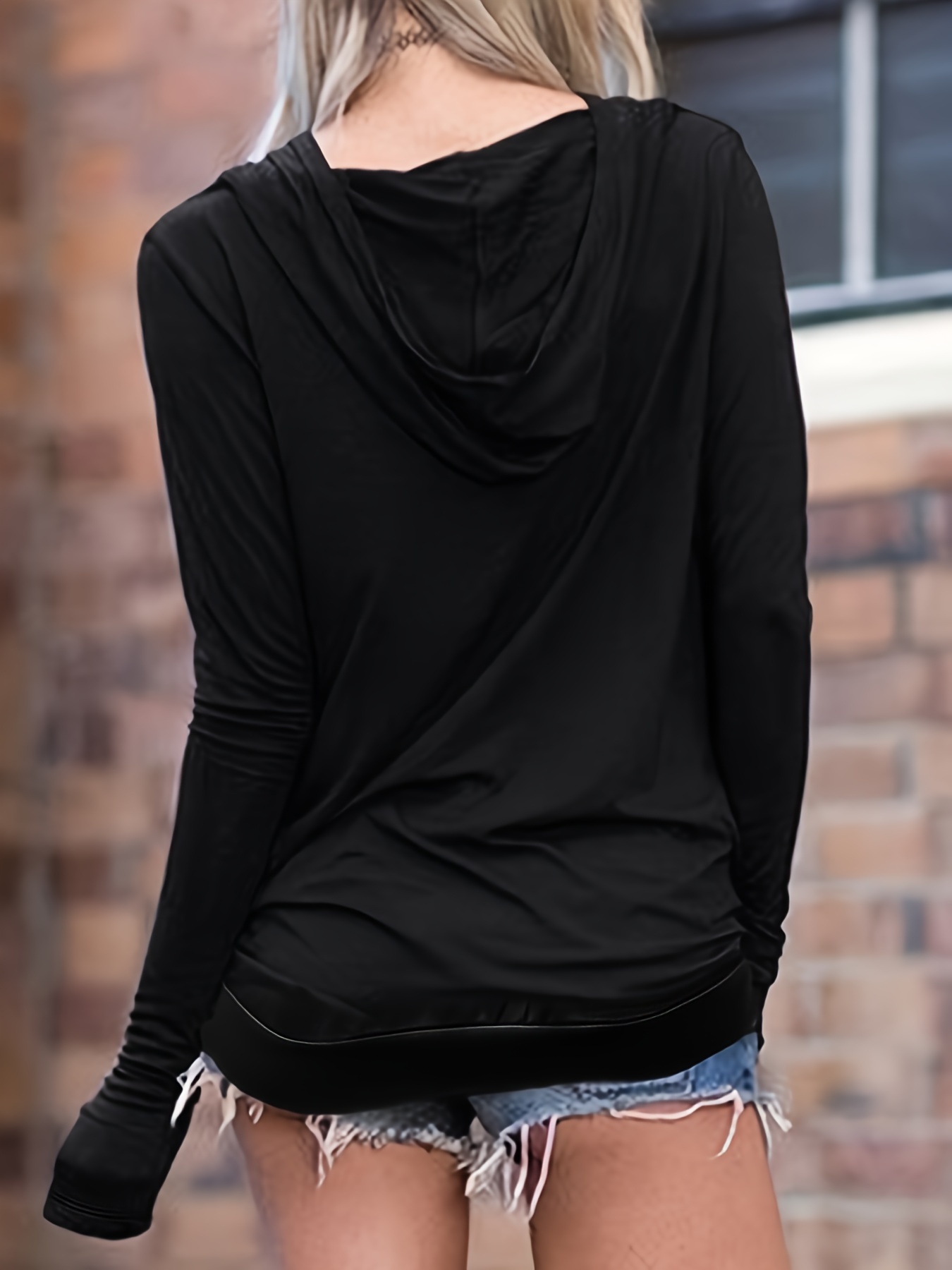  Fashion Women Casual Full Sleeve Hooded Tshirt Womens Hooded Full